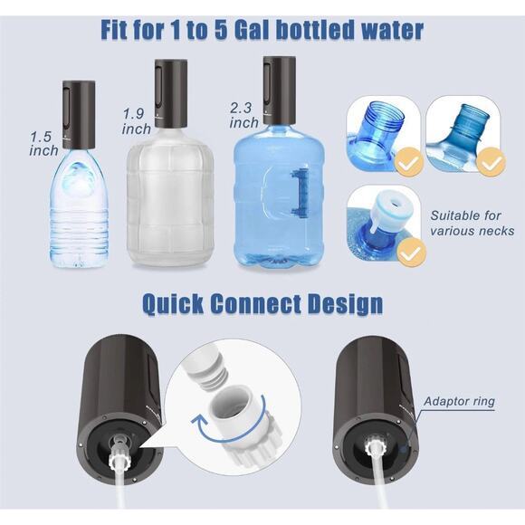 Universal Water-Bottle Pump Dispenser 5-Gallon: Foldable Automatic FAST SHIPPING - Picture 4 of 12